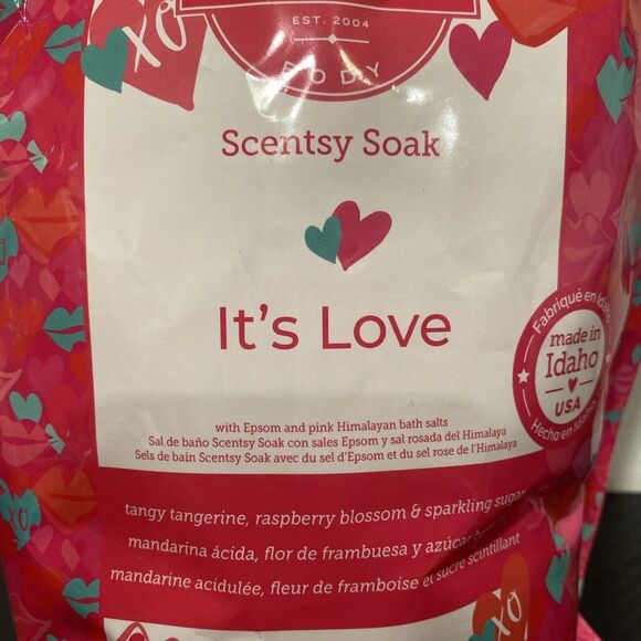 Scentsy Soak "It's Love" Epsom & Pink Himalayan Bath Salts 2 lbs. Rare - Picture 2 of 3